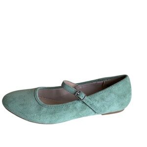 Isaac Mizrahi New York Velvet Mary Jane Ballet Flat Woman 8 Green Coquette